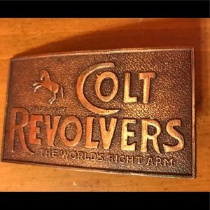 Colt revolver medal belt buckle